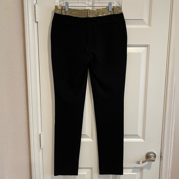 Diane Von Furstenberg Gold Embossed / Black Mary Metallic Pants Size 4 NWT - Picture 4 of 16